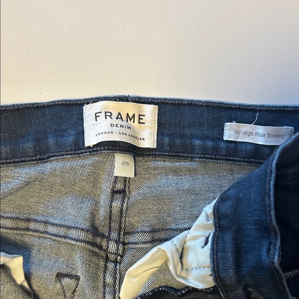 Frame Denim Women's High Rise Skinny Jeans - Dark Blue
